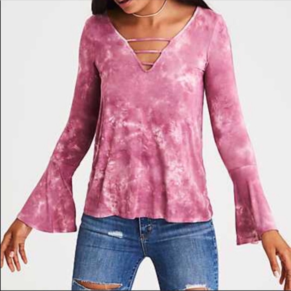 Final Sale Ae Outfitters Bell Sleeve Soft & Sexy T